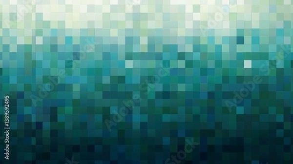 Obraz Pixelated teal gradient, a geometric abstract background for modern design