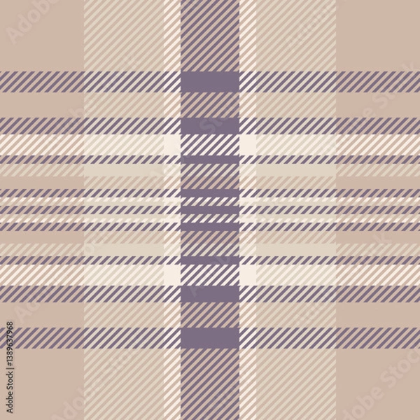 Fototapeta Elegant neutral plaid pattern. Subtle texture and muted tones create a sophisticated aesthetic. Ideal for textile design, fashion, backgrounds, and packaging.  Evokes feelings of warmth and comfort.