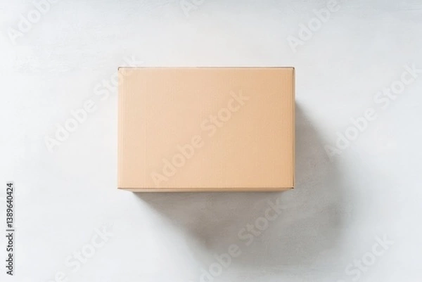 Obraz Minimalist design showcases simple peach box casting soft shadow