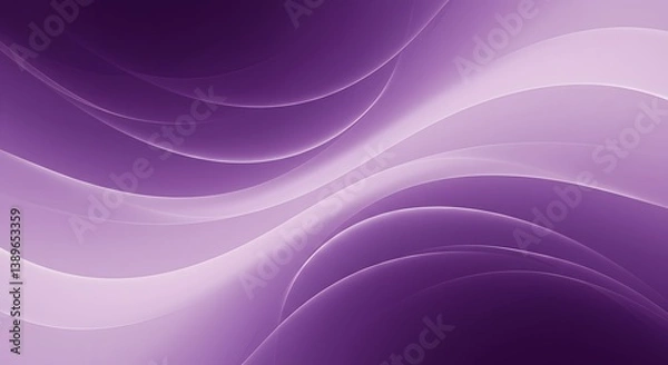 Fototapeta Abstract Lavender Wave Forms:  Soft Gradient, Glowing Curves