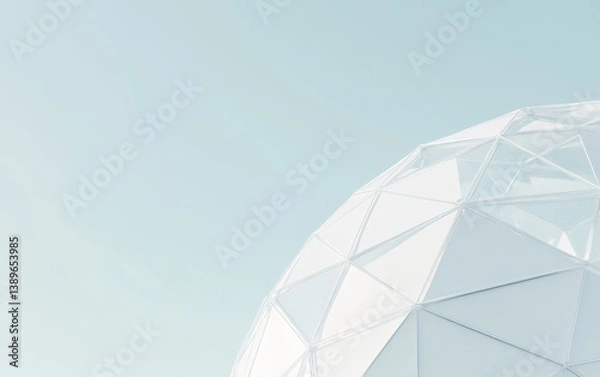 Fototapeta Architectural Dome with Interlocking Triangles and Hexagons, Symbolizing Technological Innovation