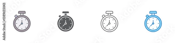 Fototapeta Timing Icon Set Multiple Style Vector Collection