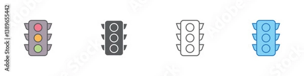 Fototapeta Traffic Icon Set Multiple Style Vector Collection