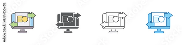 Fototapeta Transfer Icon Set Multiple Style Vector Collection