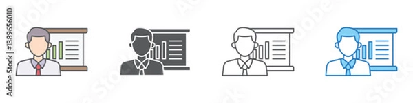 Fototapeta Training Icon Set Multiple Style Vector Collection