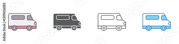 Fototapeta Transport Icon Set Multiple Style Vector Collection