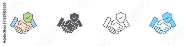 Fototapeta Trust Icon Set Multiple Style Vector Collection