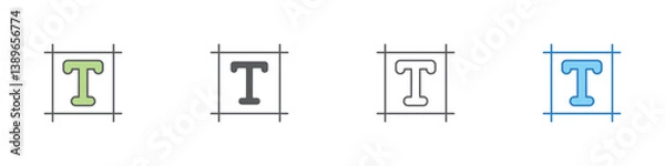 Fototapeta Typography Icon Set Multiple Style Vector Collection