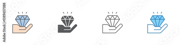 Fototapeta Value Icon Set Multiple Style Vector Collection