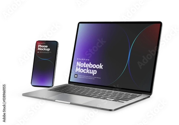 Obraz Notebook and Phone Mockup
