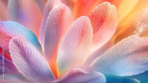 Fototapeta Delicate Nature of Petals in Soft Pastel Tones with a Dreamy Abstract Background
