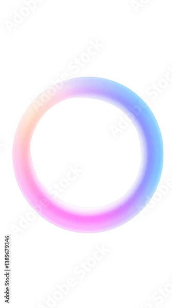 Fototapeta Abstract 3D Render Of A Colorful Gradient Circle Ring On Transparent Background