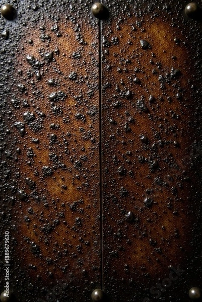 Obraz Dark brown weathered leather texture with scratches and creases,  background,  pattern