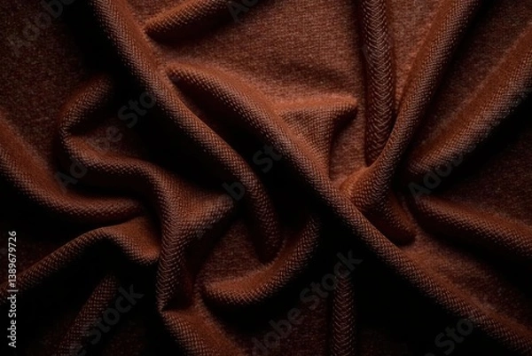 Obraz Dark chocolate brown cotton linen texture background,  banner,  cotton