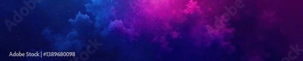 Obraz Dark grainy gradient background with a blend of blue, magenta, pink, purple, and black colors, perfect for a banner, poster, or abstract design,  design,  black