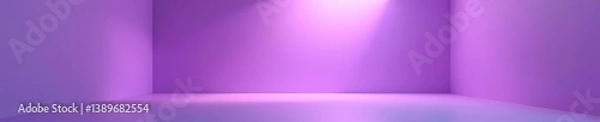 Fototapeta Empty purple studio room with soft lighting, perfect for showcasing products,  backdrop, studio