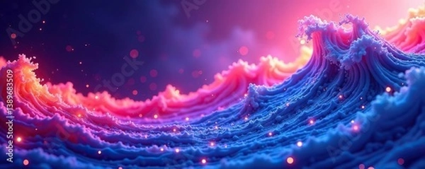 Fototapeta Dynamic abstract background with swirling waves and vibrant colors for advertising, marketing, presentation,  advertising,  effect