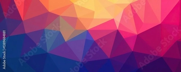 Fototapeta Geometric triangle pattern in colorful gradient background,  gradient,  design