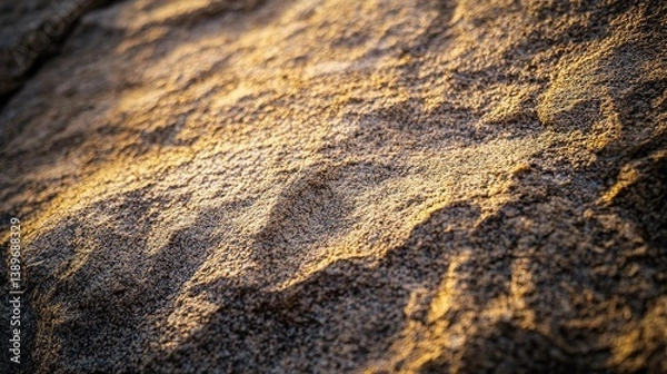 Obraz Close-up of textured brown stone surface with subtle highlights, conveying depth and natural elegance.

