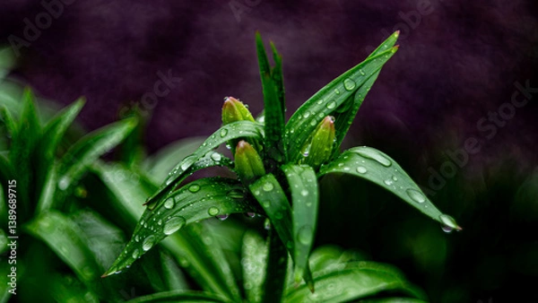 Obraz green grass with dew drops