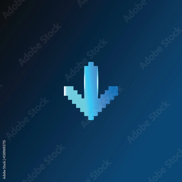 Obraz Low poly 8 bit pixel art arrow icon vector design