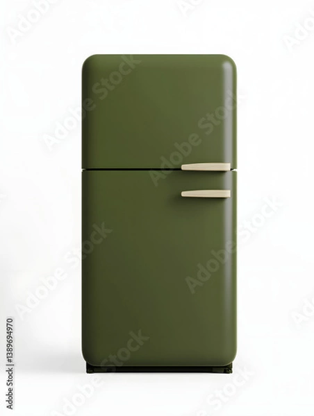 Fototapeta retro refrigerator isolated on white background.