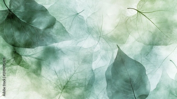 Fototapeta Leaves abstract background. Generative AI