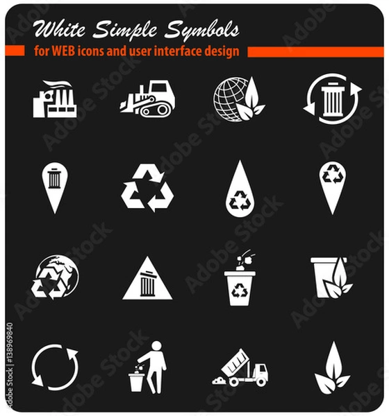 Fototapeta garbage icon set
