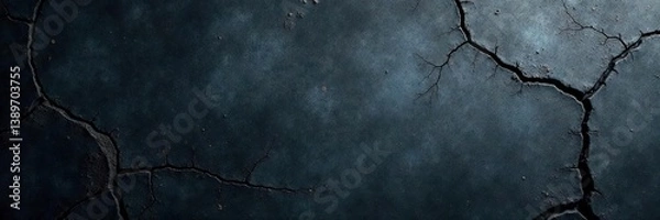 Fototapeta Cracked dark concrete wall with rough texture for urban design projects,  wall,  urban