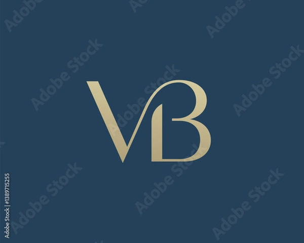 Fototapeta VB letter logo icon design. Classic style luxury initials monogram.
