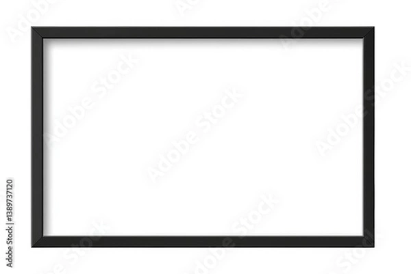 Fototapeta Isolated Black Frame Mockup On Transparent Background Professional Design