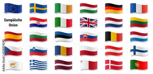 Obraz european union flags