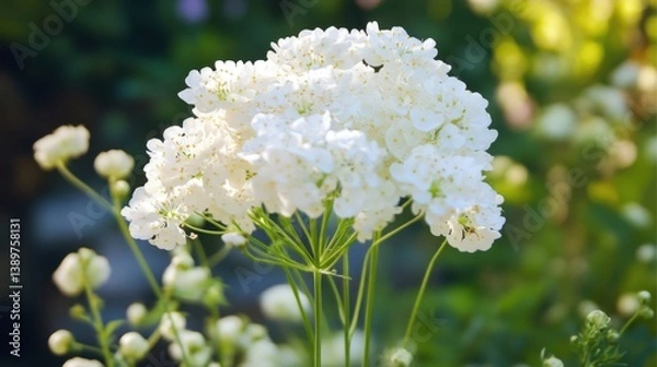 Obraz White gypso blooming. Generative AI