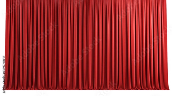 Fototapeta Red Curtain Illustration Isolated On Black Background For Stage Presentation