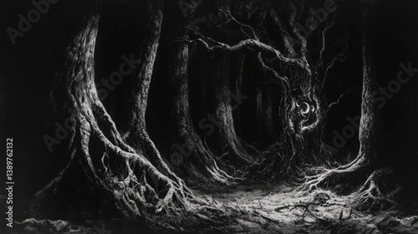 Obraz Witch house magic totem. Generative AI