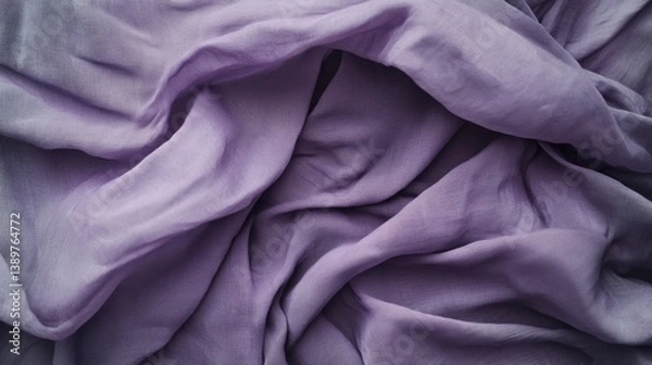 Obraz Wrinkled lilac gray sheet. Generative AI