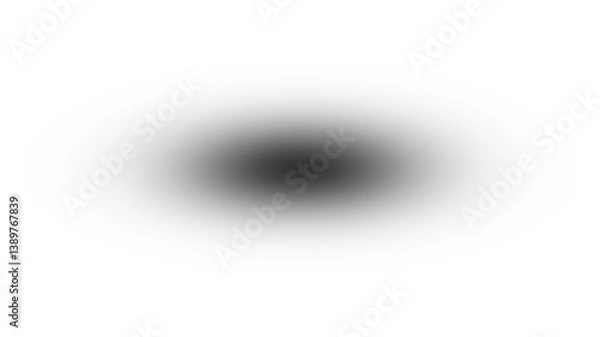 Fototapeta Black shadow blur dot soft center spot abstract background. White clean minimal backdrop. Smooth fade radial vignette gradient. Dark ink circle splash glow halo illusion depth concept