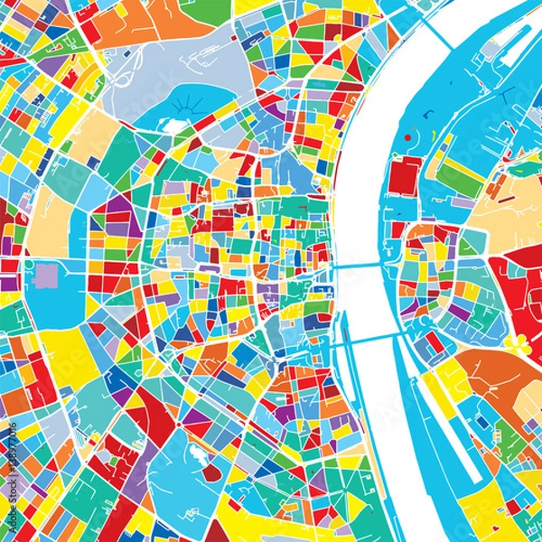 Obraz Cologne, Germany, Colorful Vector Map