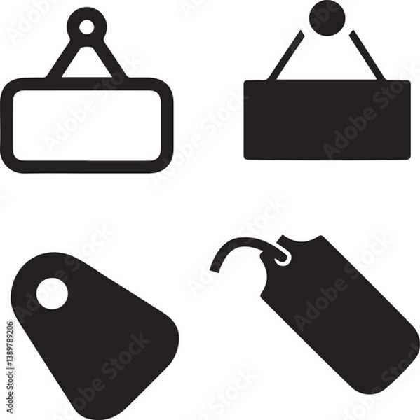 Obraz set of black price tags