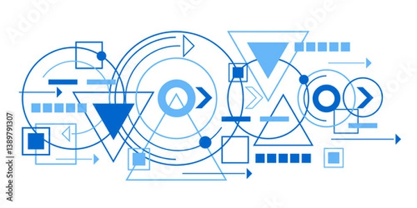 Fototapeta Technological background . Engineering ideas and innovations. Technical drawing. Vector illustration .