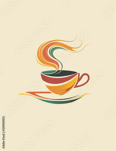 Fototapeta Coffee, cafe, logo, brand, vector, beverage, takeaway, franchise, drink, 