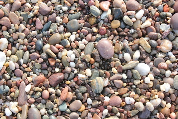 Obraz Hashed stone and pebbles. Irish Sea