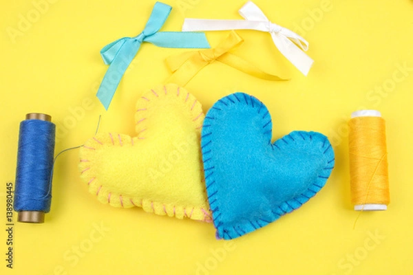 Obraz Corazones de fieltro