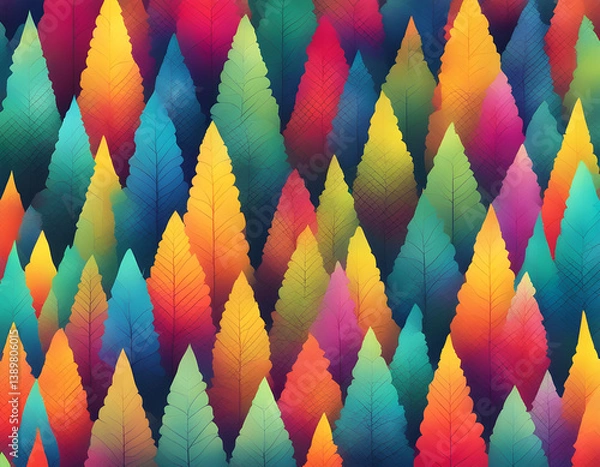 Fototapeta abstract colorful sparkling pattern like Pine tree background