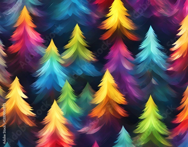 Fototapeta abstract colorful sparkling pattern like Pine tree background