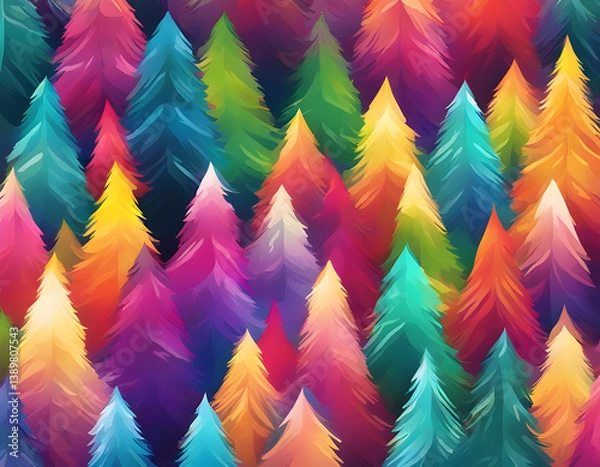 Fototapeta abstract colorful sparkling pattern like Pine tree background