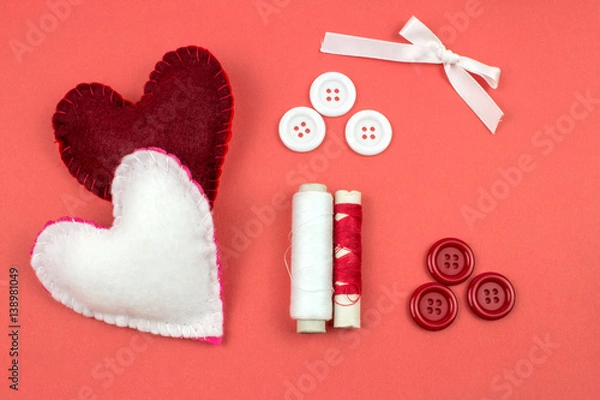 Obraz Corazones de fieltro