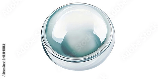 Obraz 3D Illustration Silver Sphere With Transparent Surface On Isolated Background