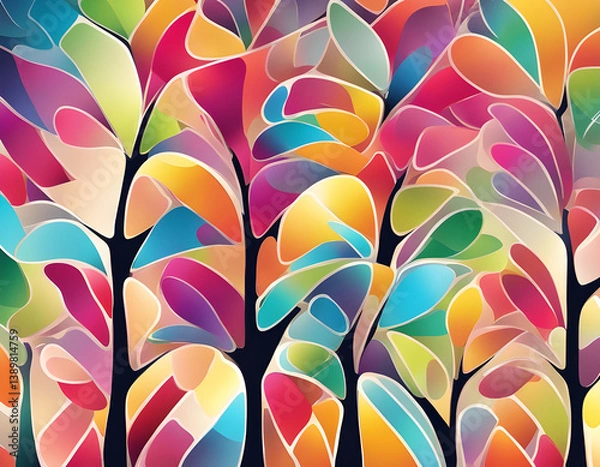 Fototapeta abstract colorful  pattern like psychedelic background
