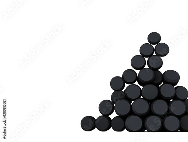 Obraz Abstract Black Circle Arrangement On Transparent Background Illustration